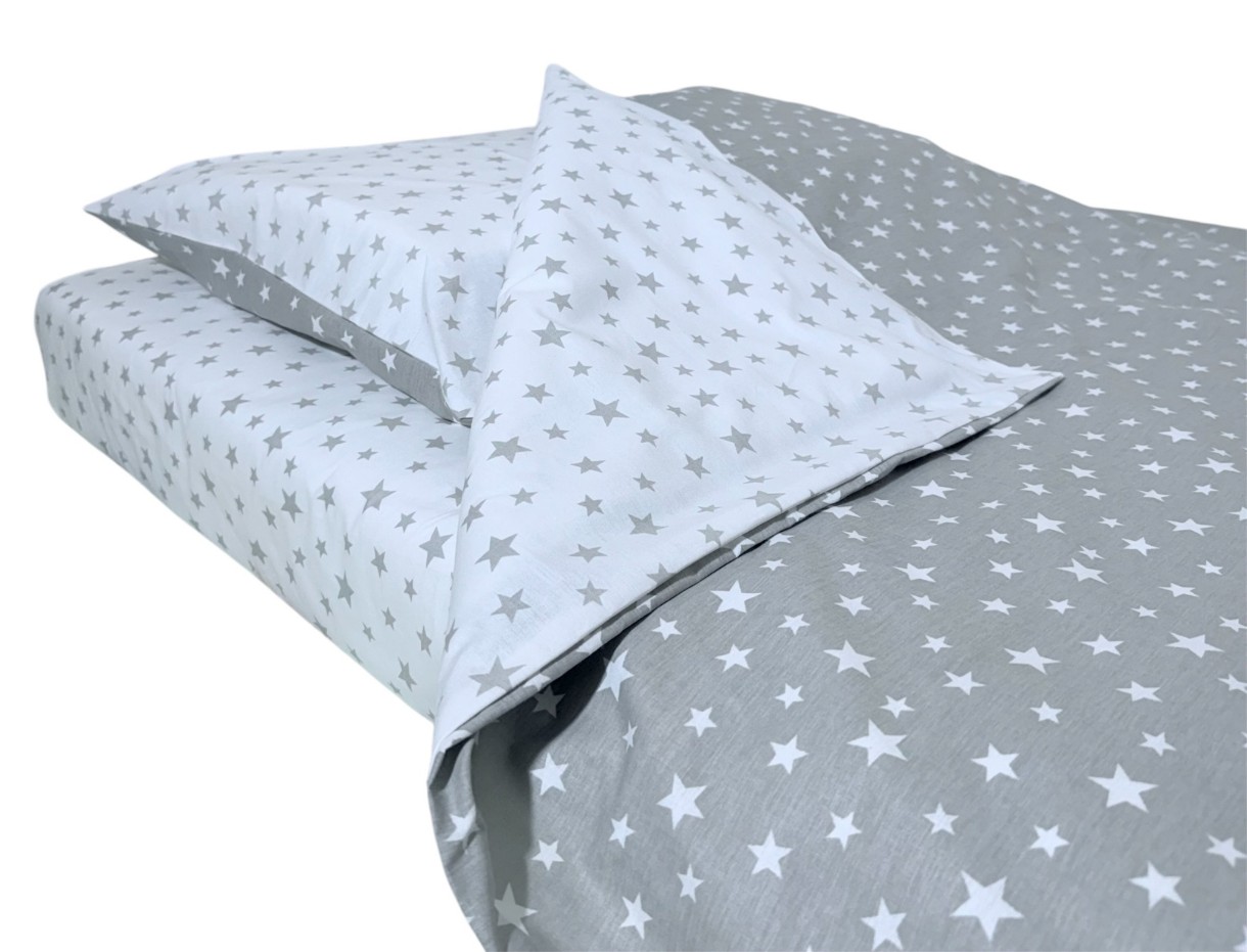 Lenjerie de pat pentru copii ES 120x60cm Stars Beige 3pcs