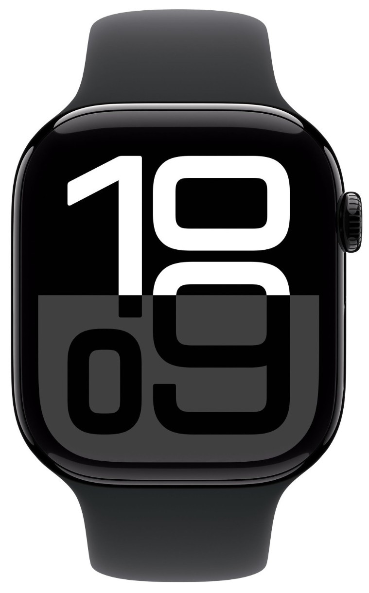 Smartwatch Apple Watch Series 10 GPS 46mm Jet Black Aluminium Case with Black Sport Band S/M (MWWP3)