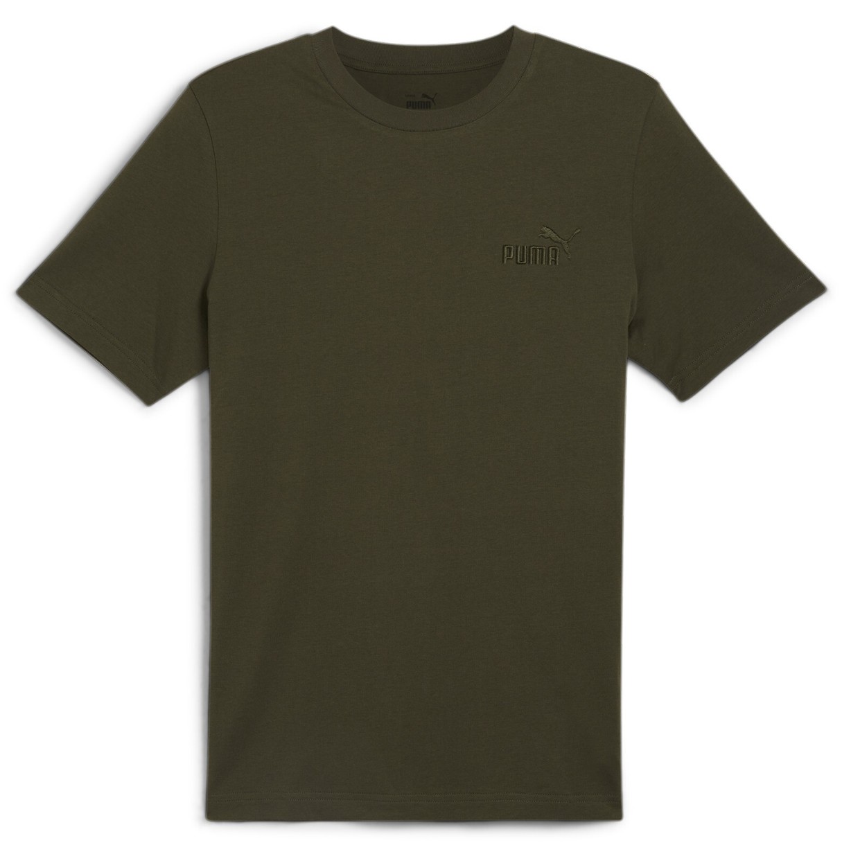 Tricou bărbătesc Puma Ess Elevated Embroidered Tee Dark Olive, s.XL