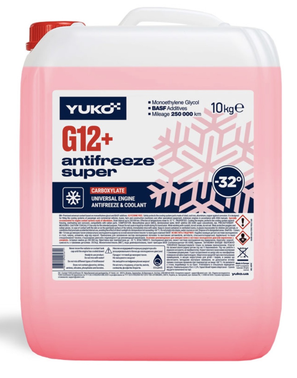 Антифриз Yuko -40 G12+ Red 10kg
