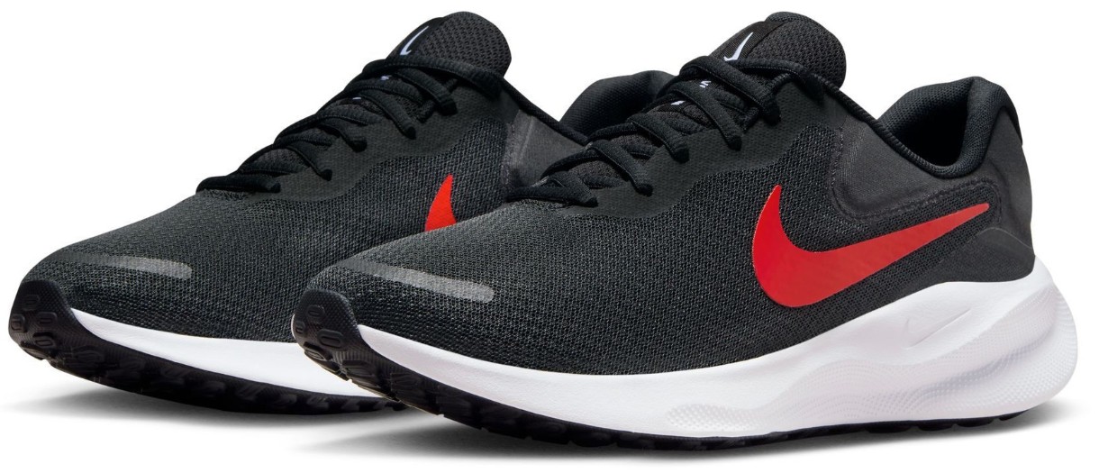 Adidași pentru bărbați Nike Revolution 7 Black/White/University Red, s.43