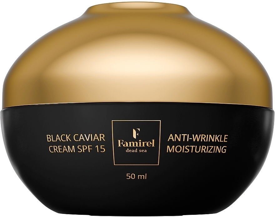 Cremă pentru față Famirel Black Caviar Anti-Wrinkle Moisturizing SPF15 50ml (086363)