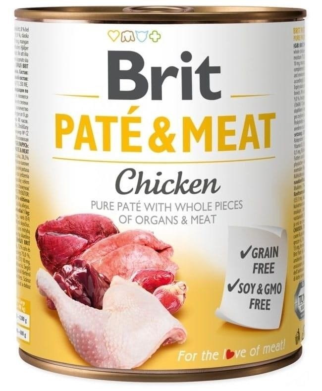 Hrană umedă pentru câini Brit Pate & Meat Chicken 800g