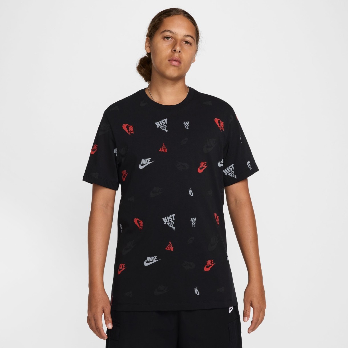 Tricou bărbătesc Nike M Sportswear 12Mo Aop Sp25 Black, s.XXL