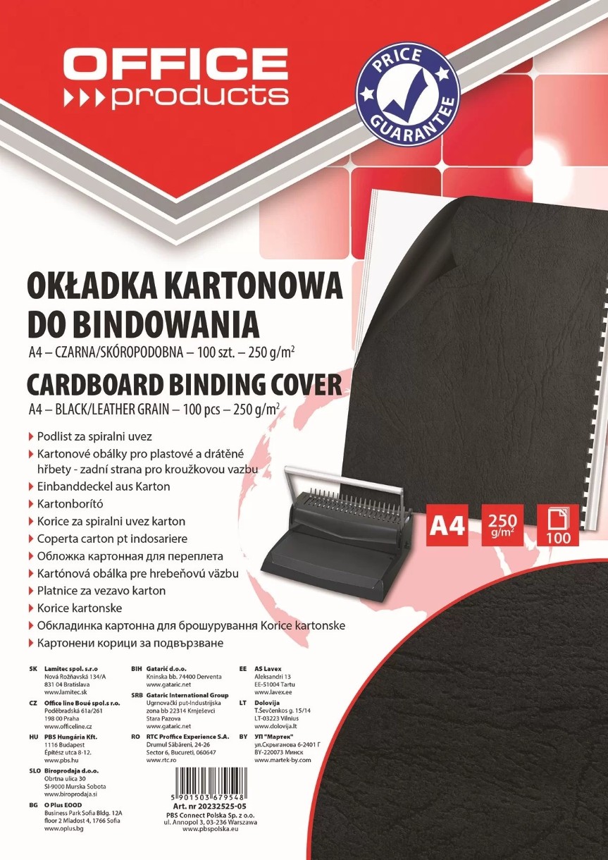 Coperta pentru legarea Office A4/100p 20232525-05 Black
