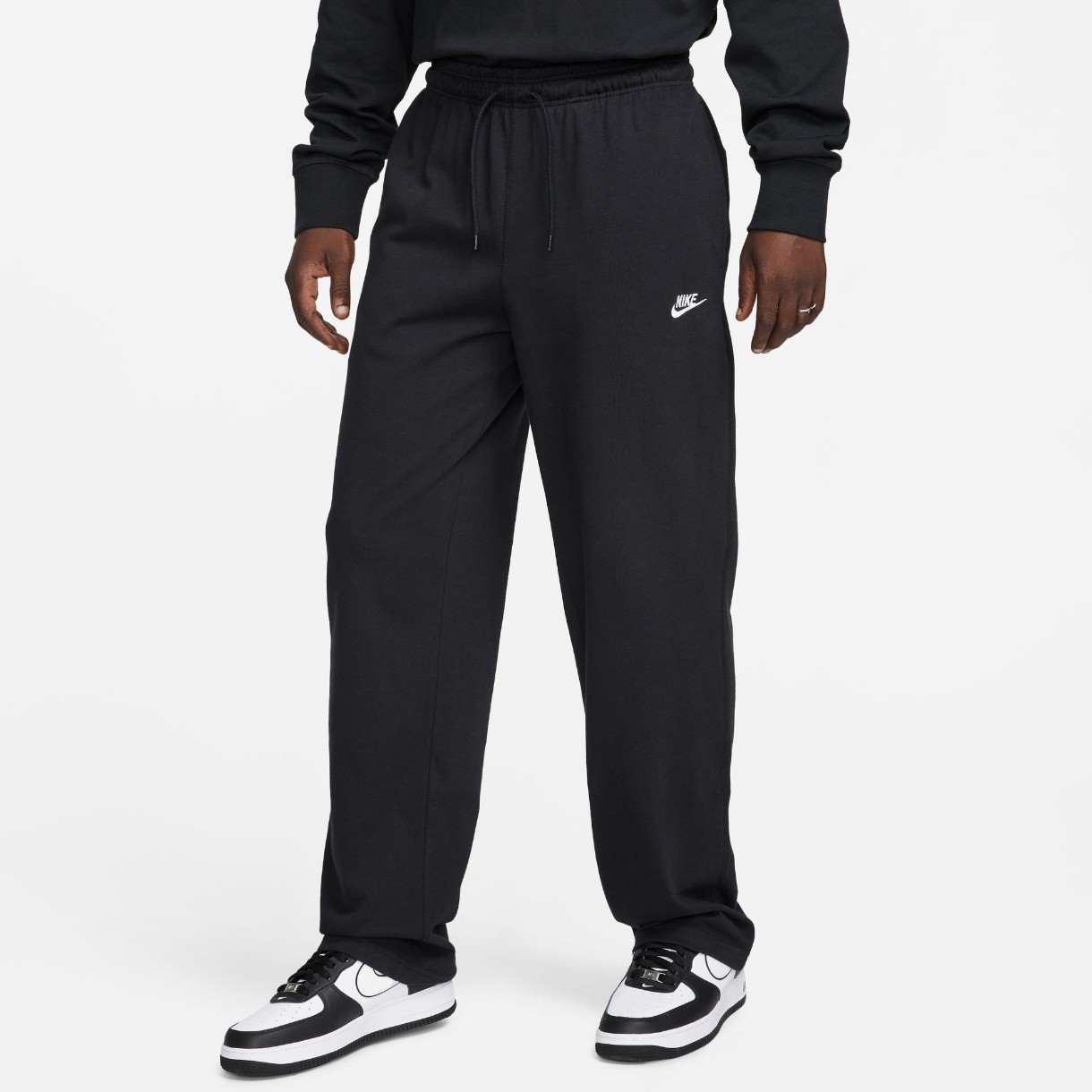 Pantaloni spotivi pentru bărbați Nike M Sportswear Club Knit Open-Hem Pants Black/White, s.XXL