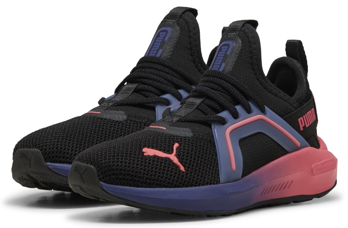 Adidași pentru copii Puma Soft Enzo 5 Ps Puma Black/Blue Crystal/Peach Frost, s.34.5
