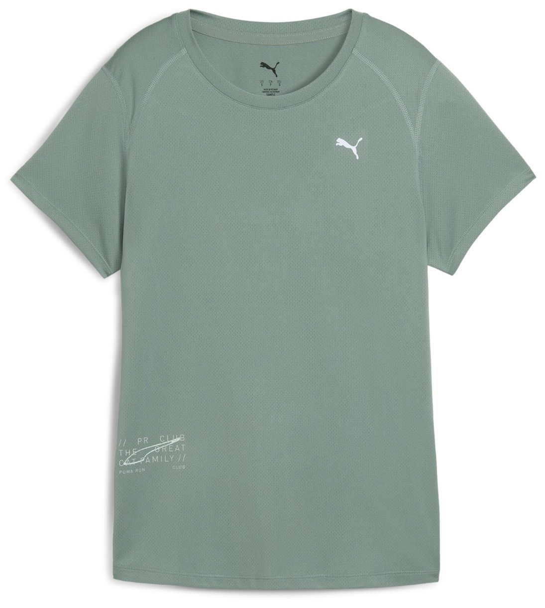 Женская футболка Puma W Run Graphic Mesh Tee Green Moon, s.XL