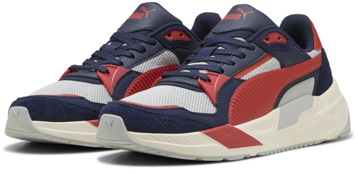 Adidași pentru bărbați Puma Trinity 2 Cool Light Gray/Red Fire/Puma Navy, s.46