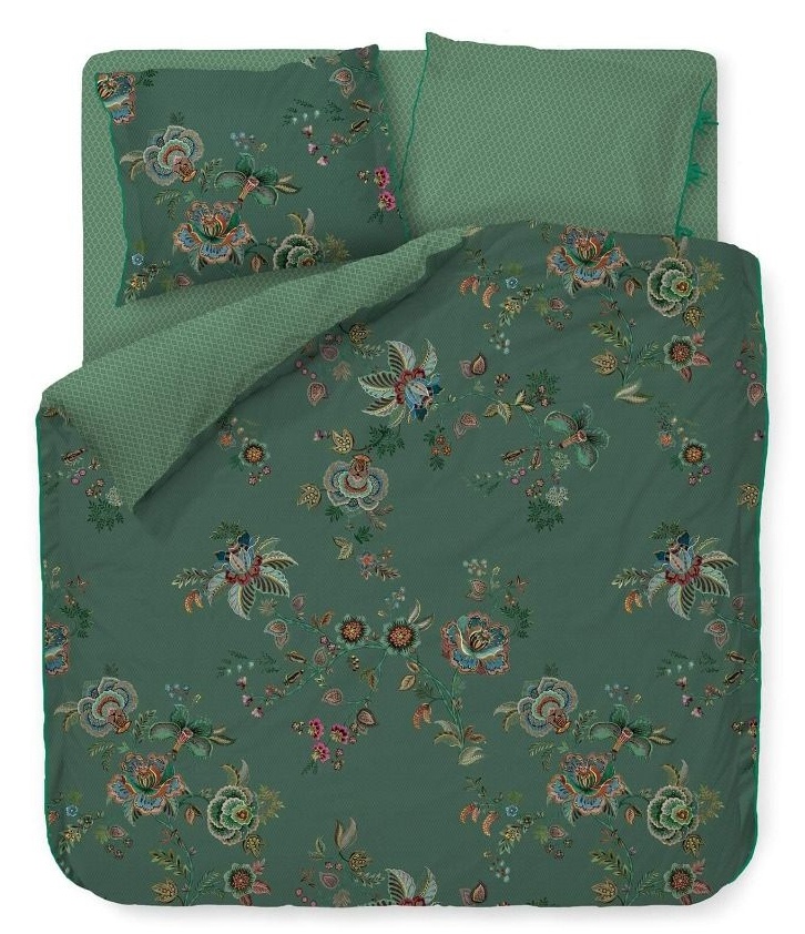 Lenjerie de pat Pip Studio Cece Fiore Green 260x200/220cm (278085)
