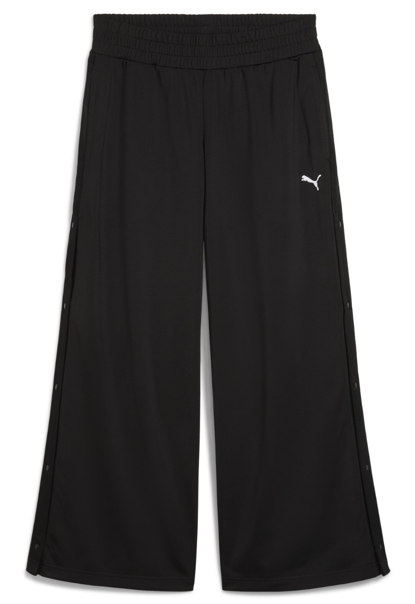 Pantaloni spotivi de dame Puma Wardrobe Ess Relaxed Low Rise Popper Pants Op Puma Black, s.M