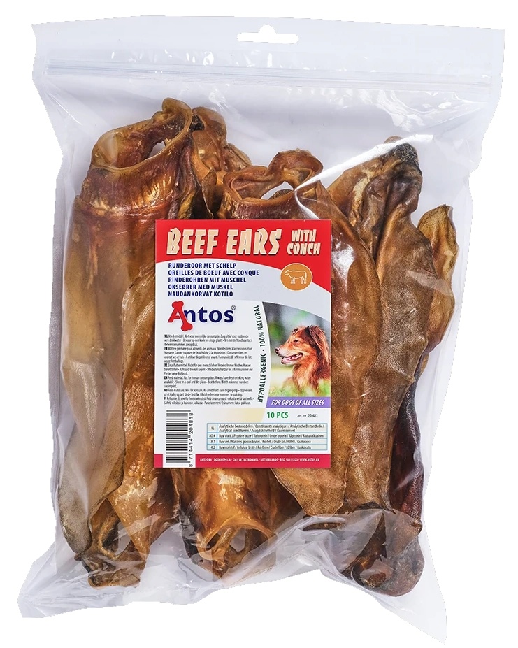 Snackuri pentru câini Antos Beef Ears XL 10pcs (20481)
