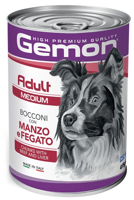 Hrană umedă pentru câini Monge Superpremium Gemon Medium Adult Beef & Rice 1250g