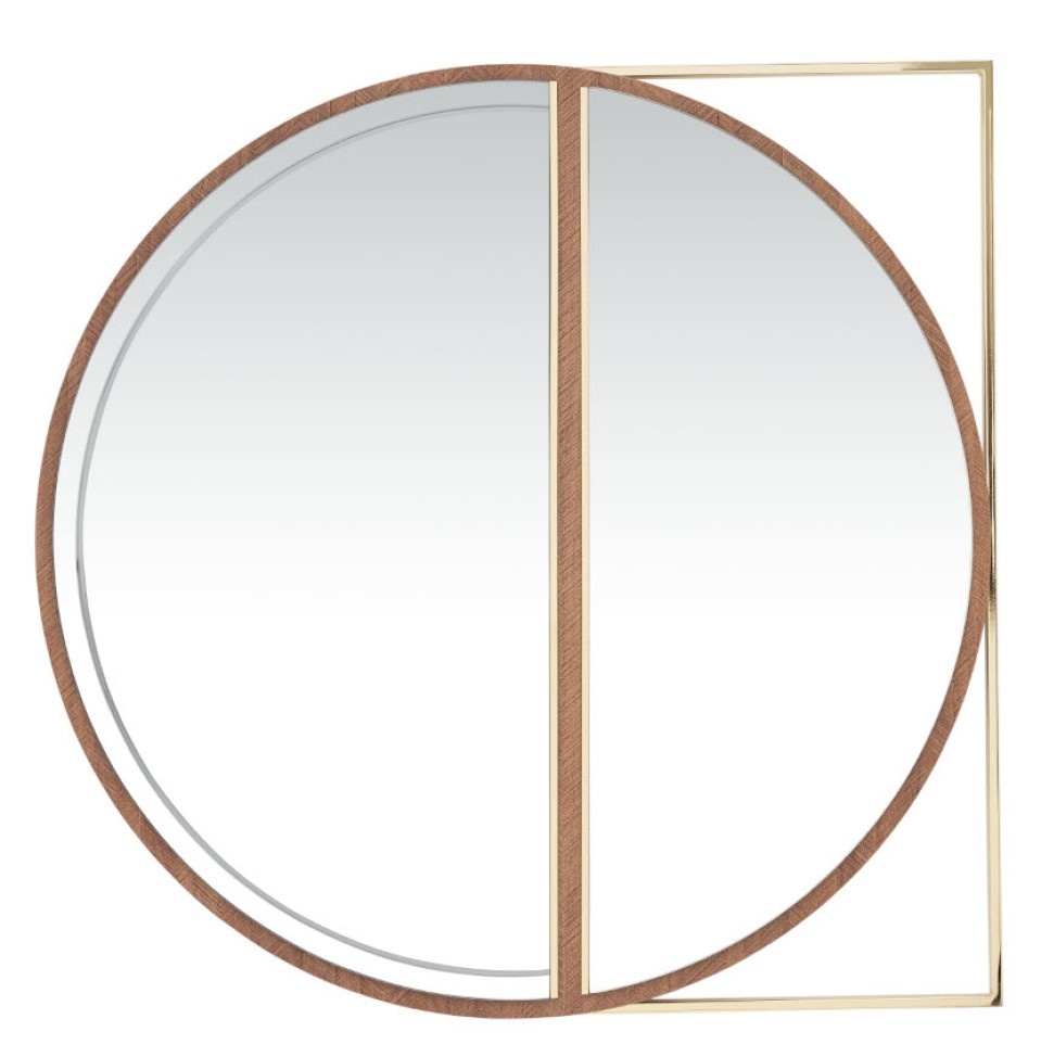 Oglindă Dogtas Likya 3200385430 Walnut/Gold