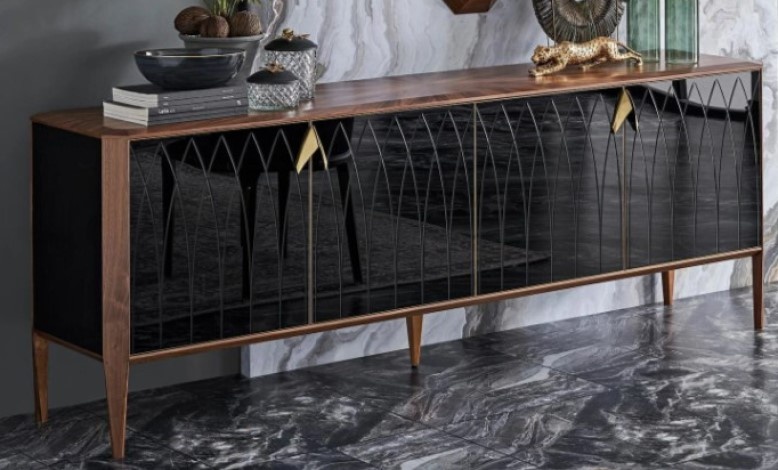 Comodă Dogtas Logan 3200378935/3200378937 Black/Walnut