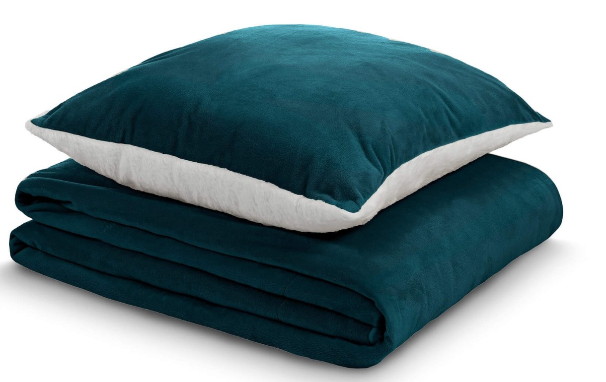 Pătura+perna Dormeo Warm Hug Green Set 200x200