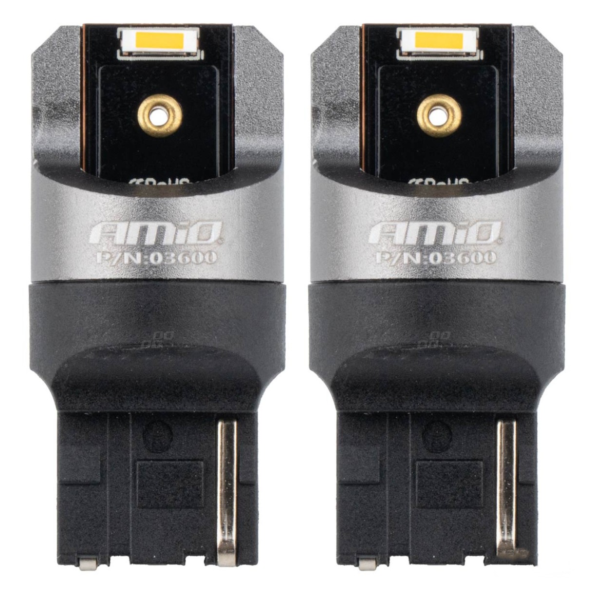 Lampa auto Amio Canbus PRO 7440 WY21W 2x1860SMD Orange (03600)