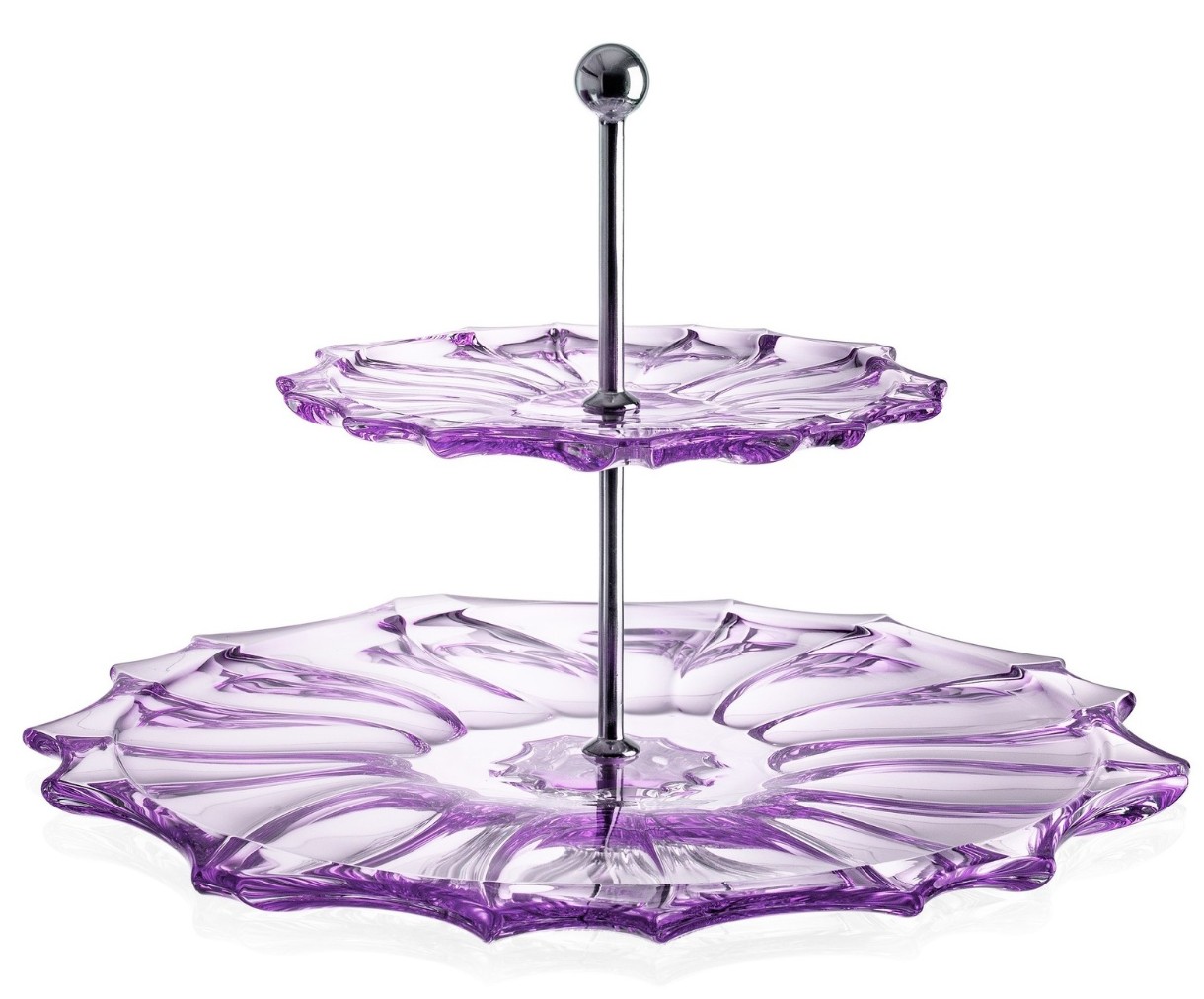 Ярусная тарелка Bohemia Plantica 35.5cm Purple