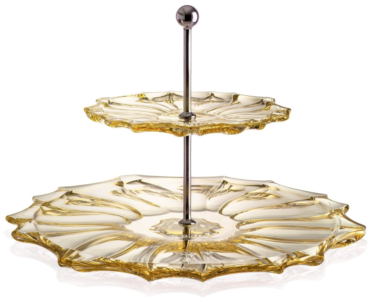 Ярусная тарелка Bohemia Plantica 35.5cm Yellow