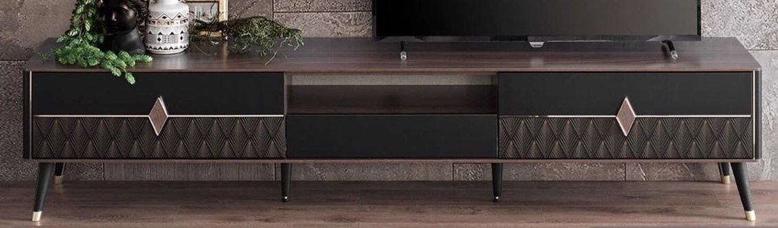 Comodă TV Dogtas Diamond TV 3200376504 Walnut/Graphite/Black