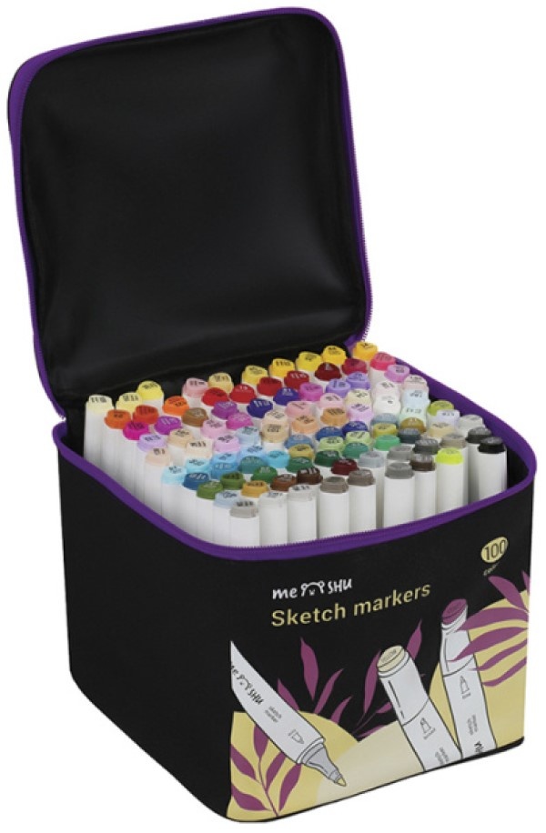 Set de markere pentru schițare Meshu 100 de culori (MS_53455)