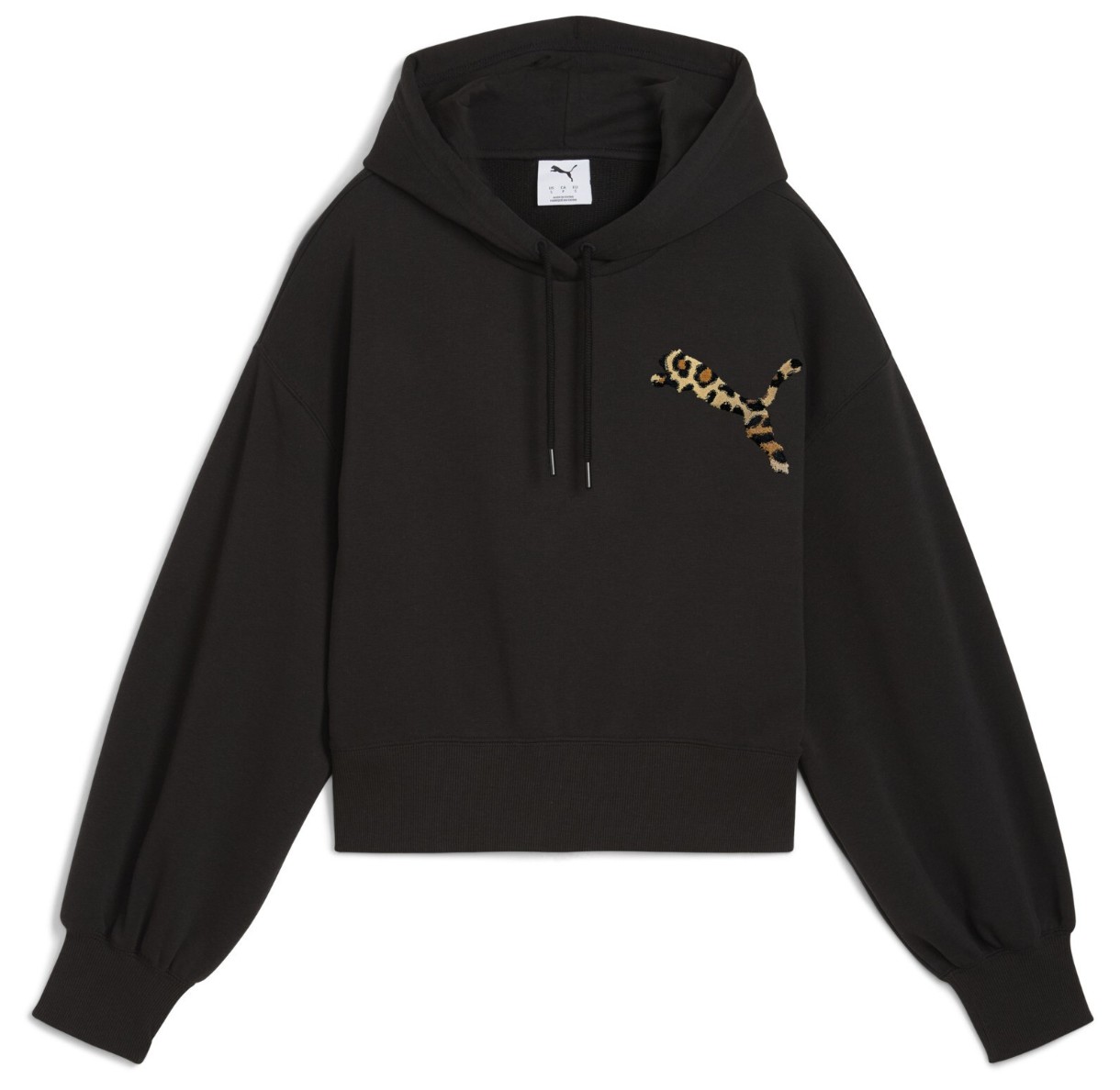 Женская толстовка Puma Wardrobe Ess Leo Luxe Graphic Hoodie Puma Black, s.XS