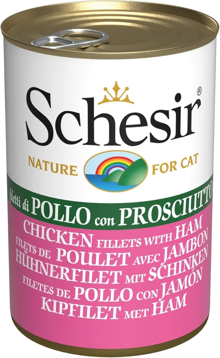 Влажный корм для кошек Schesir Chicken & Ham 140g