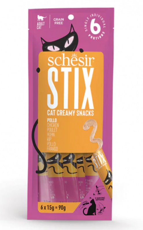 Лакомства для кошек Schesir Cream Snack Chicken 6x15g (C1104)