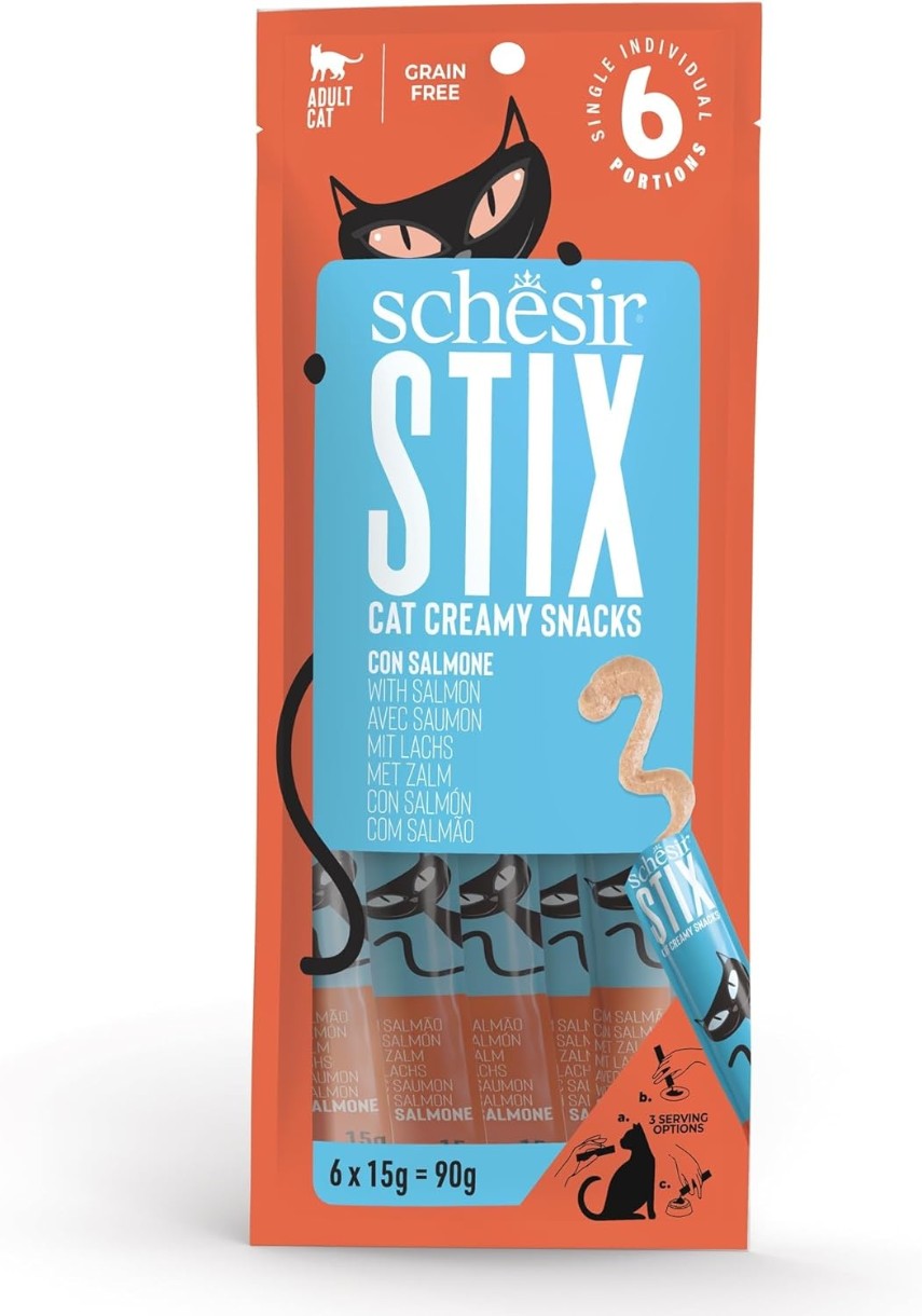 Лакомства для кошек Schesir Cream Snack Salmon 6x15g (C1404)