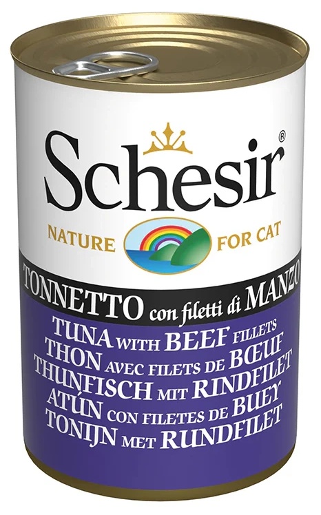 Влажный корм для кошек Schesir Tuna & Beef 140g