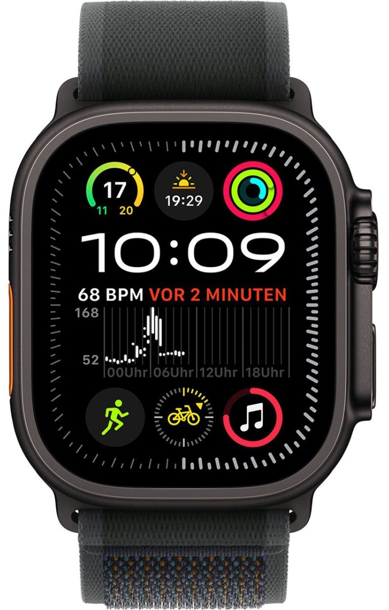 Смарт-часы Apple Watch Ultra 2 GPS + Cellular 49mm Black Titanium Case with Black Trail Loop S/M (MX4U3)