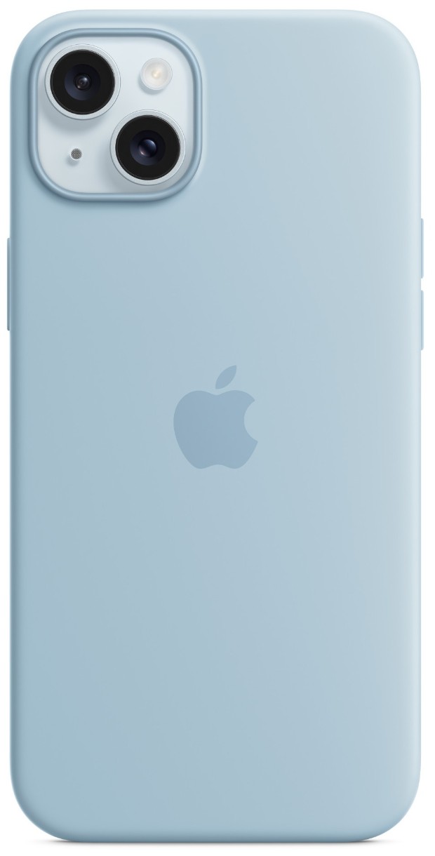 Husa de protecție Apple iPhone 15 Plus Silicone Case with MagSafe Light Blue