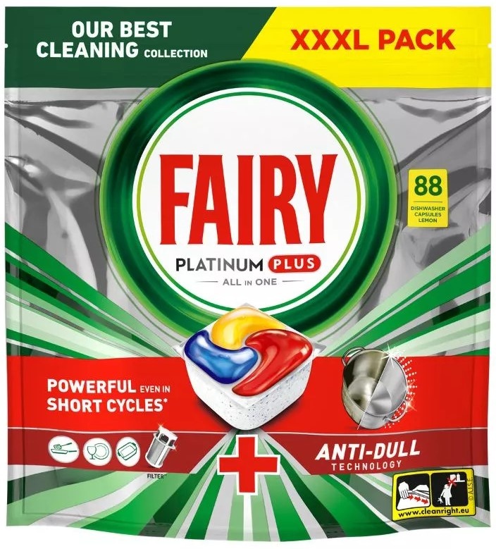 Detergent pentru mașine de spălat vase Fairy Platinum Plus All in One 88pcs