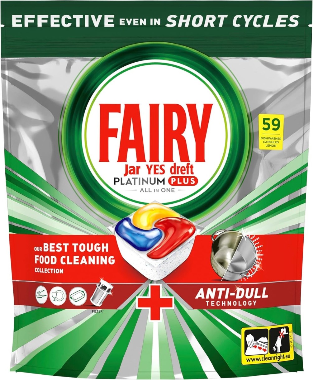 Средство для посудомоечных машин Fairy Platinum Plus All in One Lemon 59pcs