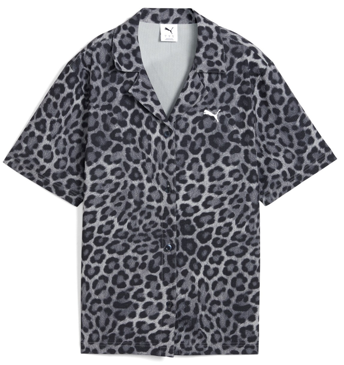 Женская рубашка Puma Wardrobe Ess Leo Luxe Relaxed Aop Shirt Wv Puma Black, s.XL