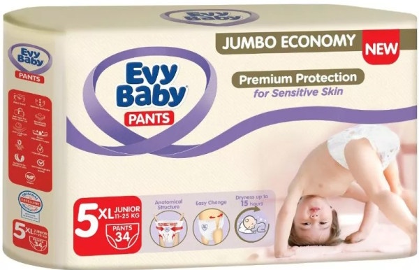 Scutece-chiloți Evy Baby Junior 5/34pcs