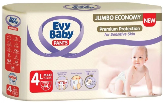 Scutece-chiloți Evy Baby Maxi 4/44pcs