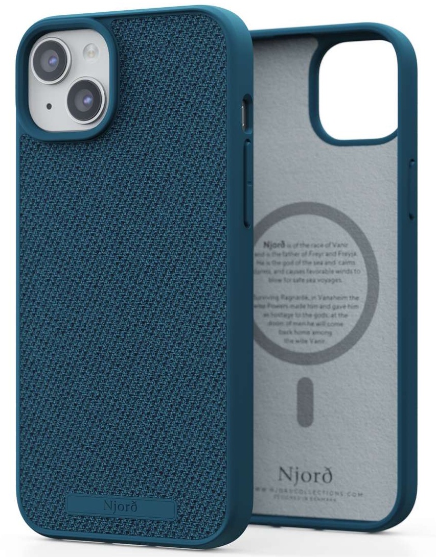 Чехол Njord Fabric MagSafe iPhone 15 Deep Sea (NA51FA01)