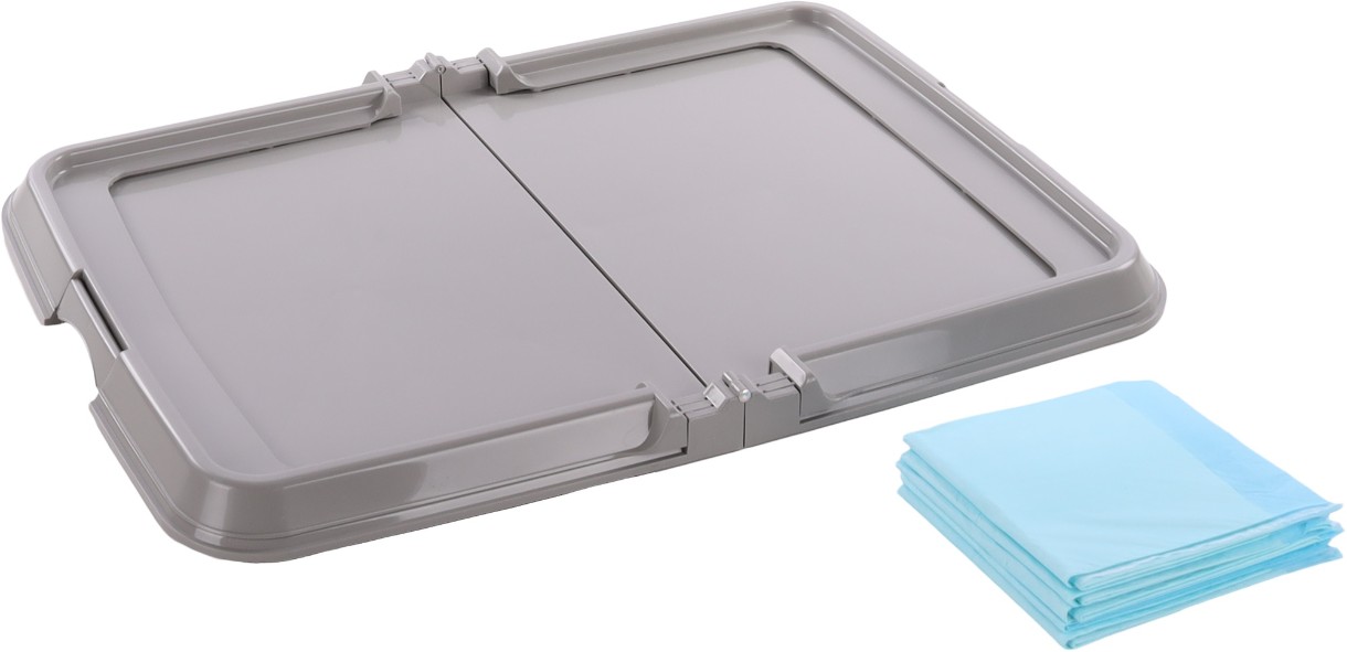 Лоток для пеленок Flamingo Fifi Grey L + 5 Pads (520590)