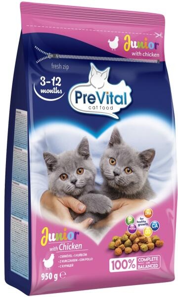 Hrană uscată pentru pisici PreVital Junior with Chicken 950g