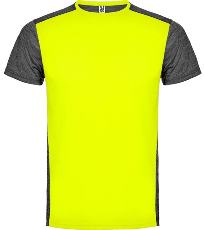 Tricou pentru copii Roly Zolder 6653 Fluor Yellow/Heather Black 8 years