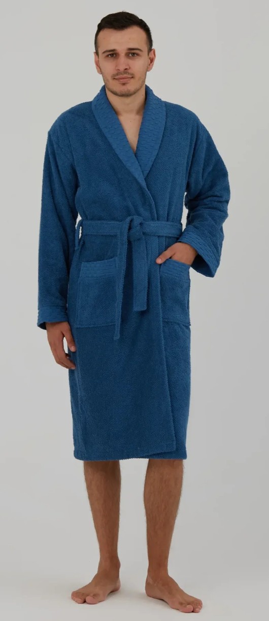 Halat de baie Bumbacel Hotelier Moher M Dark Blue (1036_HBM2203_Albastru Inchis_M)