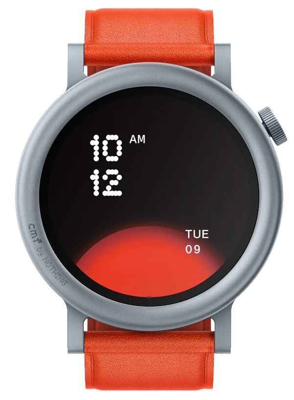 Smartwatch Nothing CMF Watch Pro 2 Orange Leather Strap with Ash Grey Curved Bezel