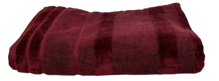 Prosop Bumbacel Velur Stripes 100x150 Burgundy (5043_100x150_19-1331-1)
