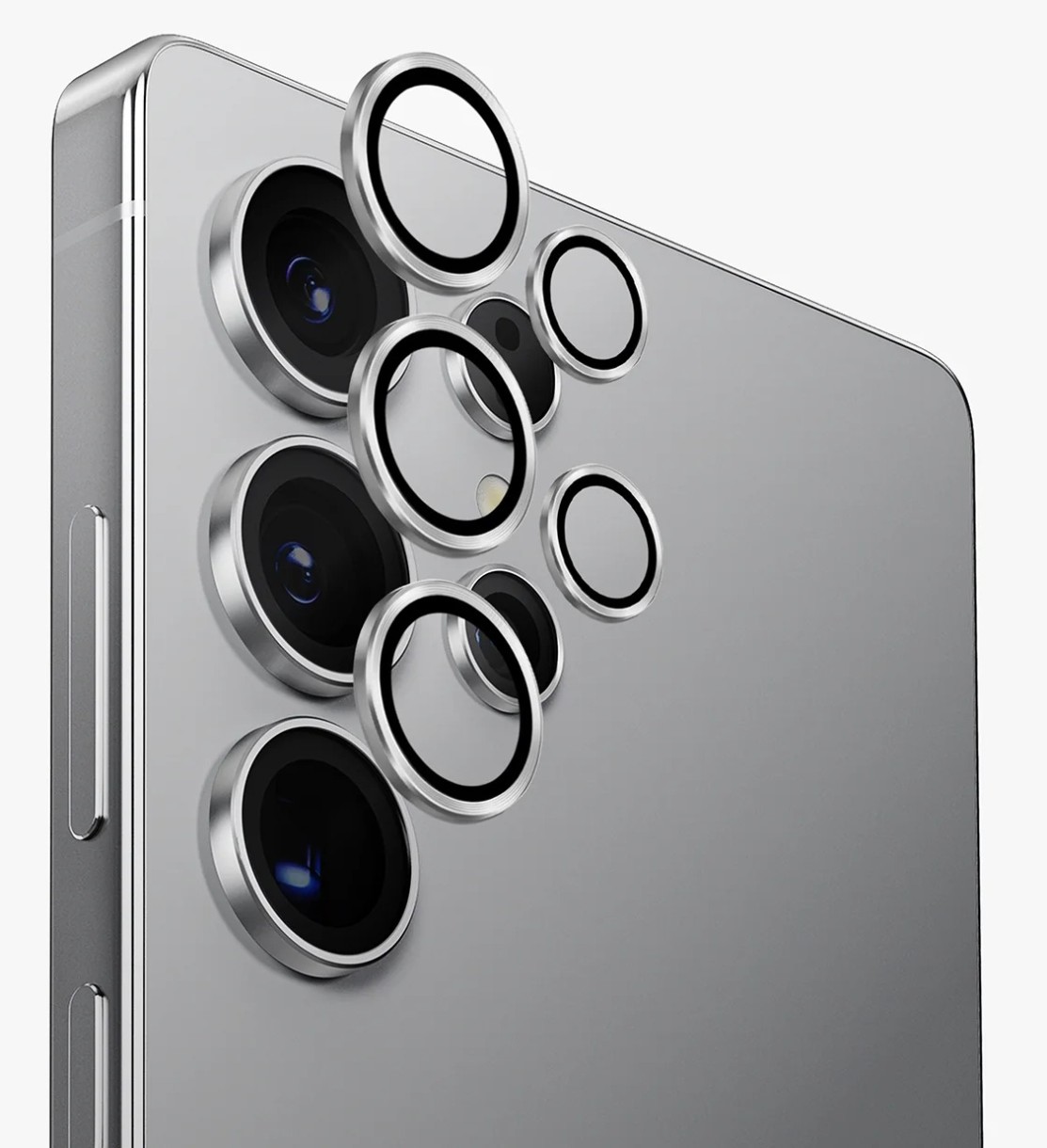 Sticlă de protecție pentru camera foto Uniq Optix Camera Lens Protector Aluguard for Samsung S25 Ultra Silver