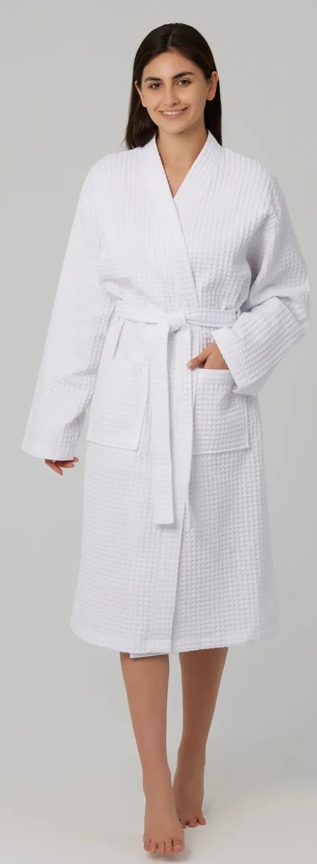 Halat de baie Bumbacel Hotelier Gofrat (9002_HBHG_Alb_XXXL)