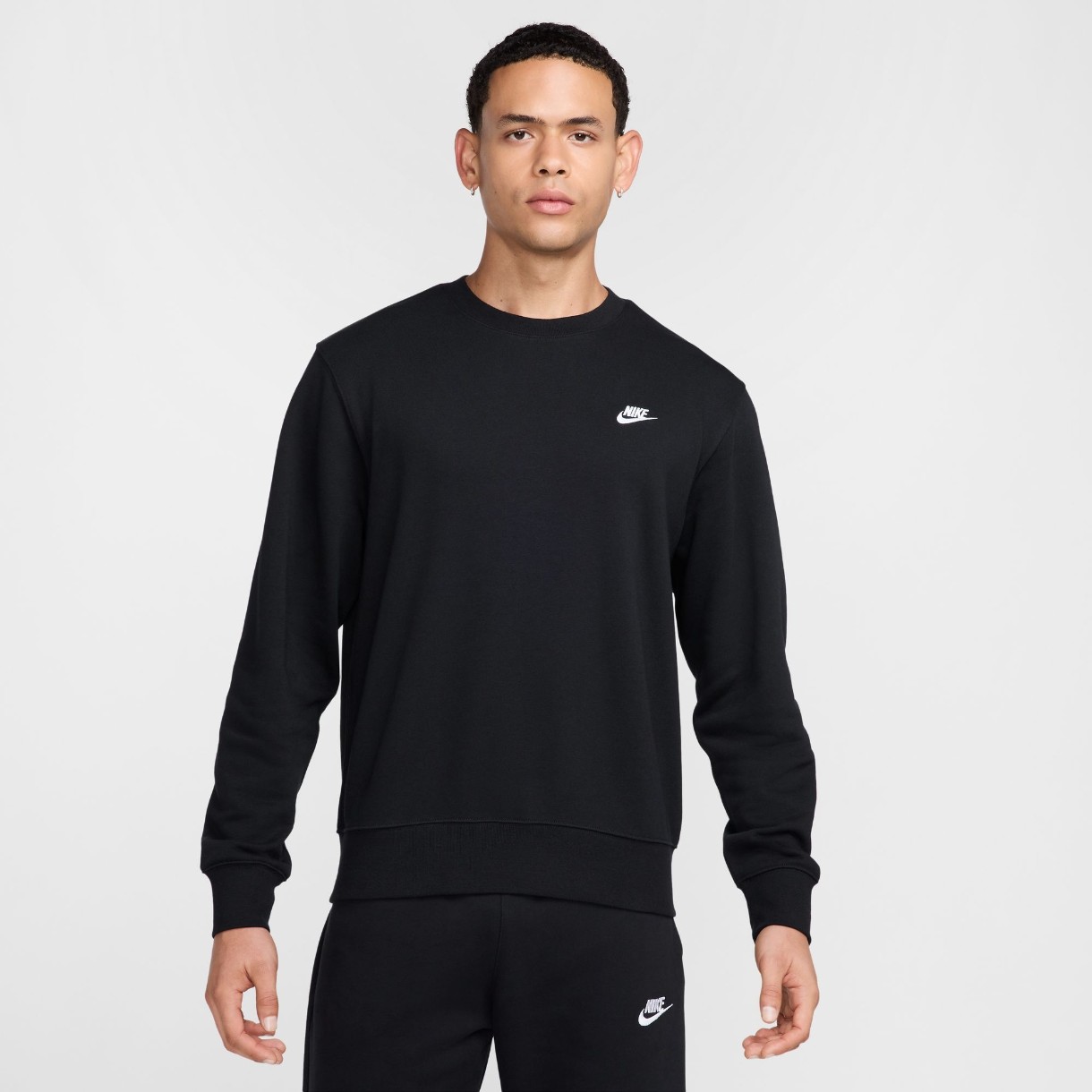 Мужская толстовка Nike M Nk Club Ft Crew Black/White, s.S
