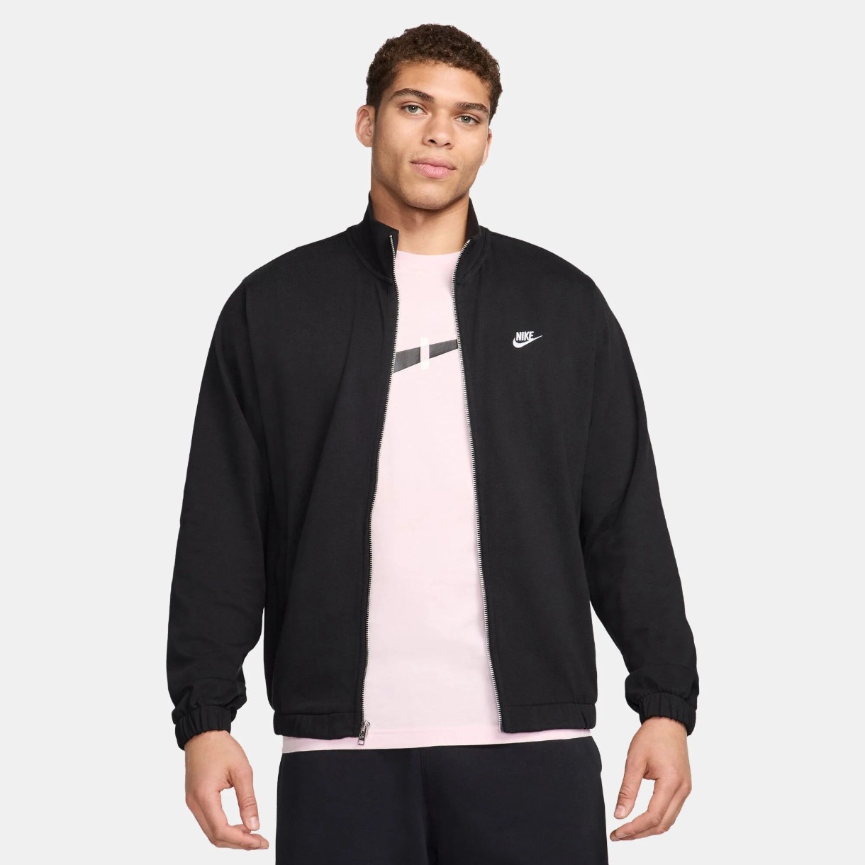 Мужская толстовка Nike M Nk Club Knit Jkt Black/White, s.L