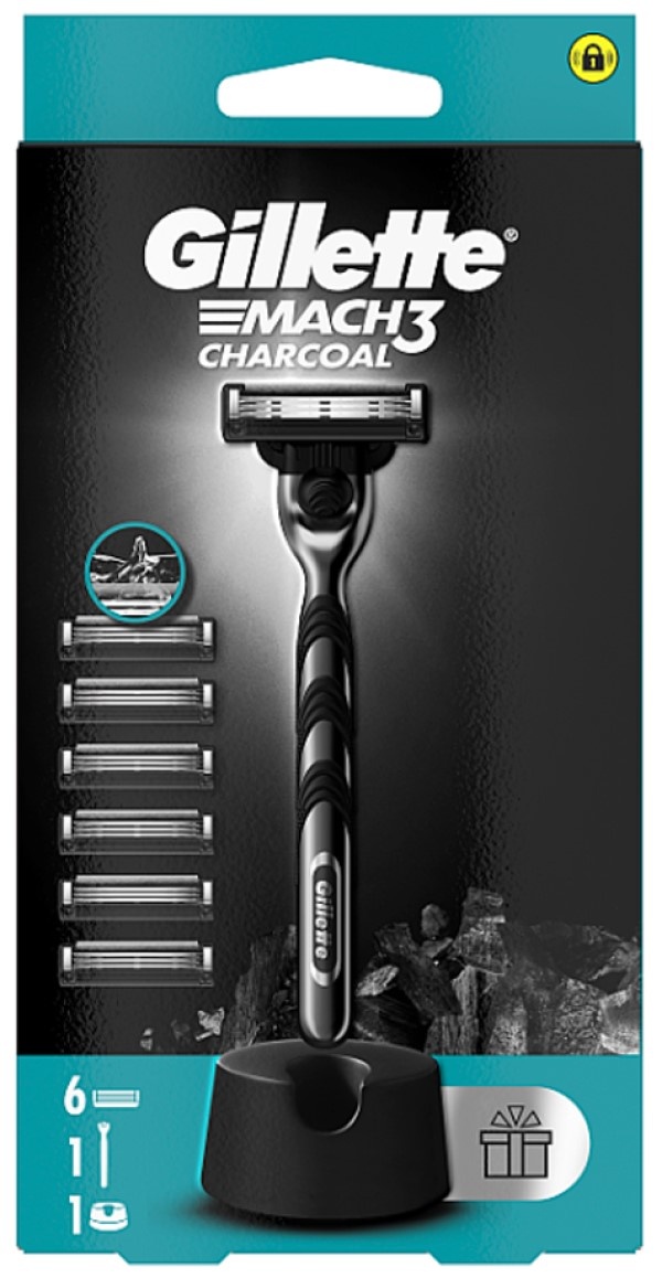 Станок для бритья Gillette Mach3 Charcoal + 6 cassete