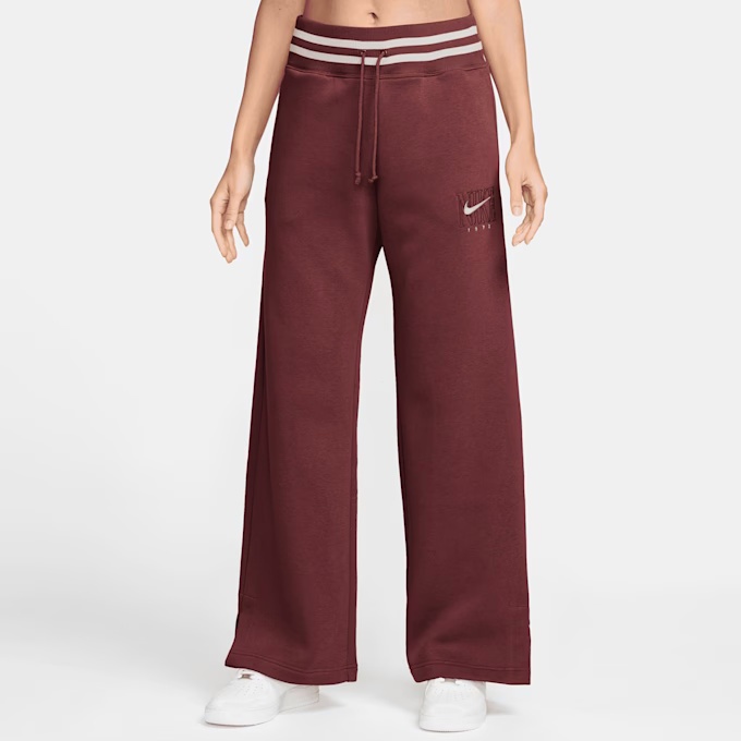 Pantaloni spotivi de dame Nike W Nsw Phnx Flc Hr Gx Wide Pnt Dark Team Red, s.L